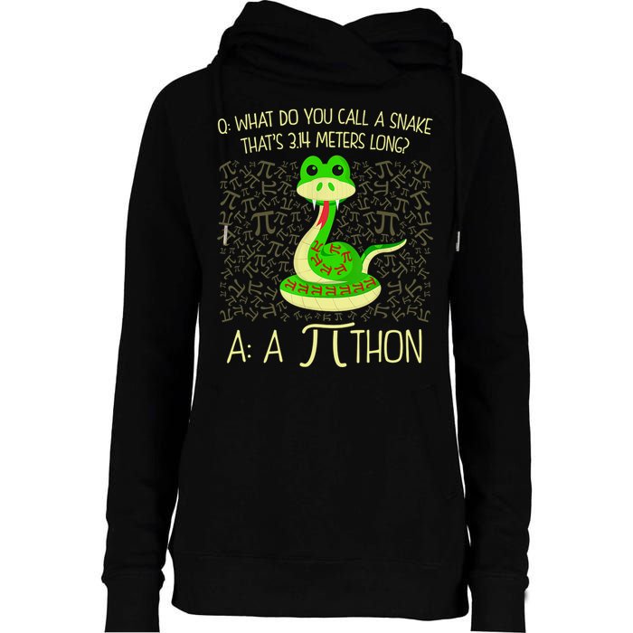 Funny Python Snake Pi Day Womens Funnel Neck Pullover Hood