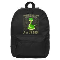 Funny Python Snake Pi Day 16 in Basic Backpack