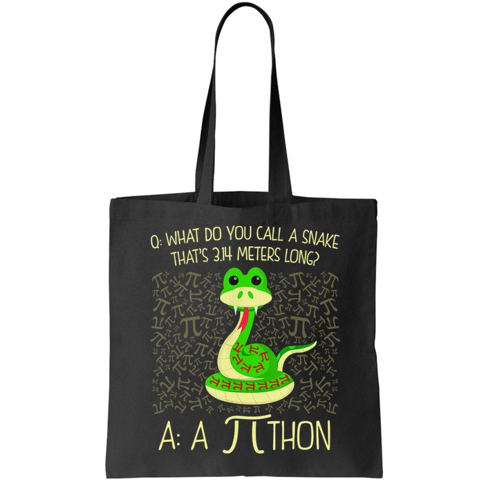 Funny Python Snake Pi Day Tote Bag