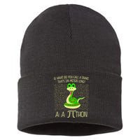 Funny Python Snake Pi Day Sustainable Knit Beanie