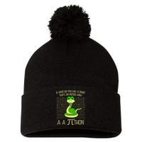 Funny Python Snake Pi Day Pom Pom 12in Knit Beanie