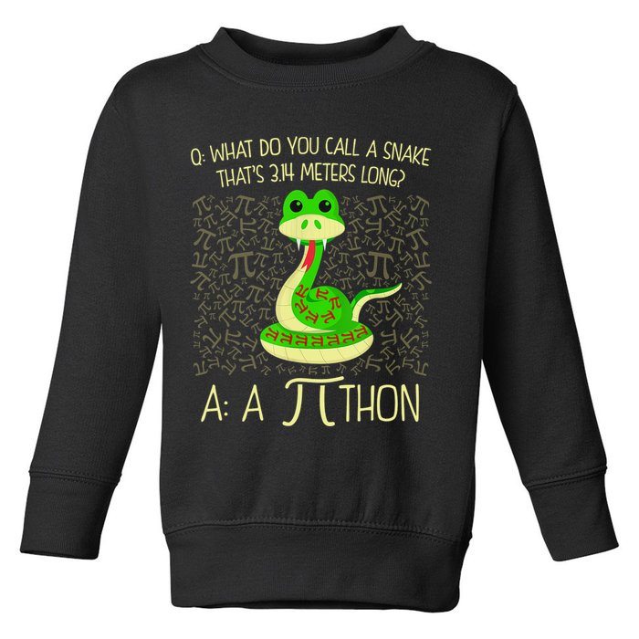 Funny Python Snake Pi Day Toddler Sweatshirt