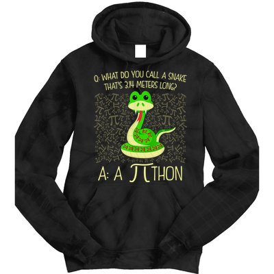 Funny Python Snake Pi Day Tie Dye Hoodie