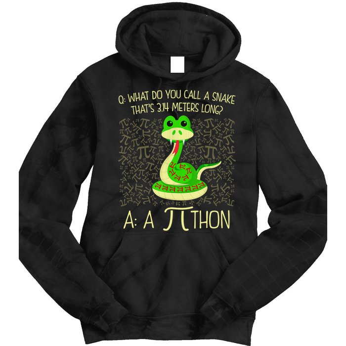Funny Python Snake Pi Day Tie Dye Hoodie
