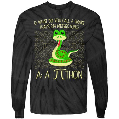 Funny Python Snake Pi Day Tie-Dye Long Sleeve Shirt