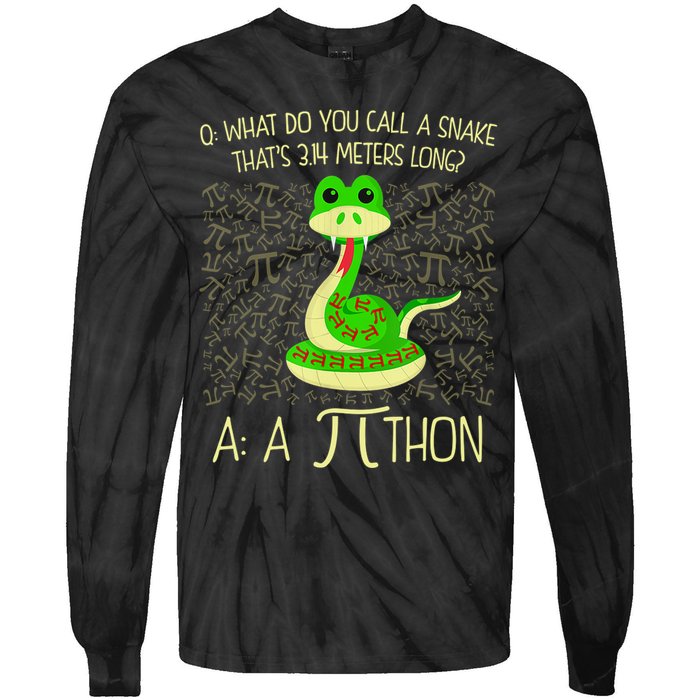 Funny Python Snake Pi Day Tie-Dye Long Sleeve Shirt