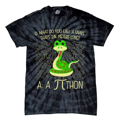 Funny Python Snake Pi Day Tie-Dye T-Shirt