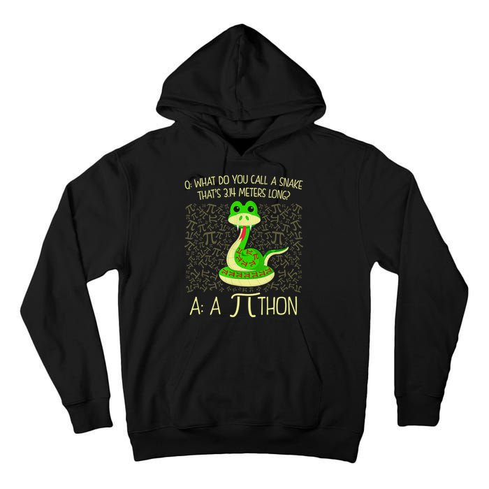 Funny Python Snake Pi Day Tall Hoodie