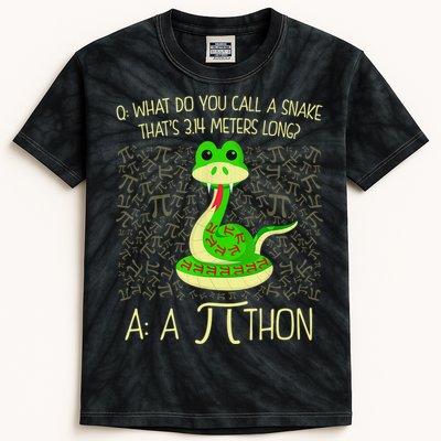 Funny Python Snake Pi Day Kids Tie-Dye T-Shirt