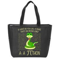 Funny Python Snake Pi Day Zip Tote Bag