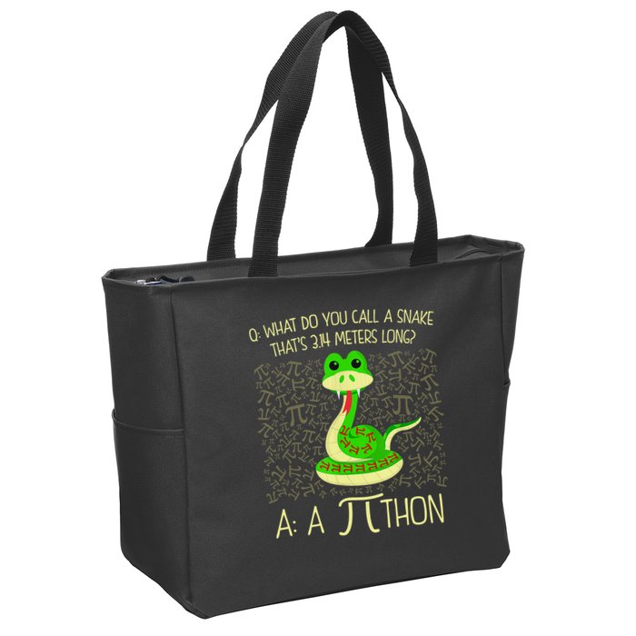 Funny Python Snake Pi Day Zip Tote Bag