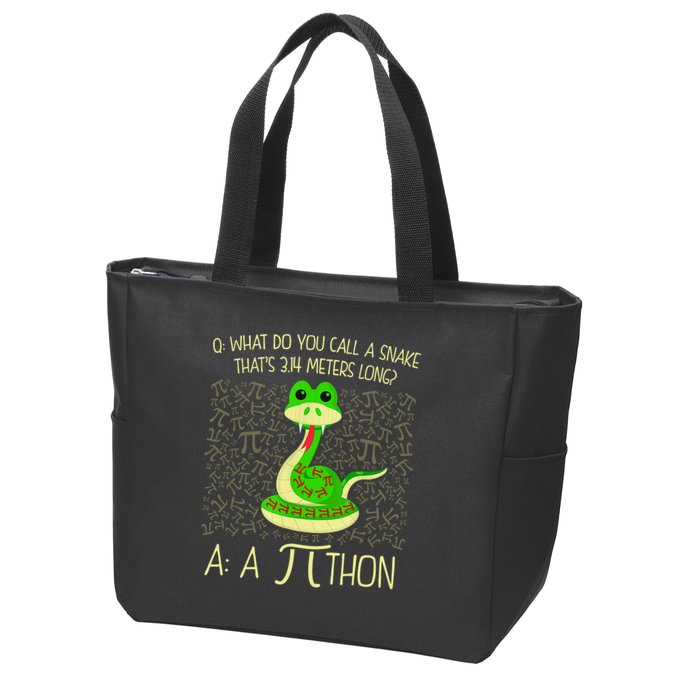 Funny Python Snake Pi Day Zip Tote Bag
