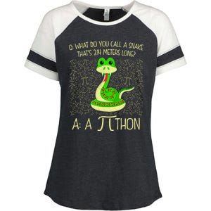 Funny Python Snake Pi Day Enza Ladies Jersey Colorblock Tee