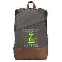 Funny Python Snake Pi Day Cotton Canvas Backpack