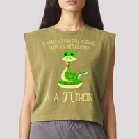 Funny Python Snake Pi Day Garment-Dyed Women's Muscle Tee
