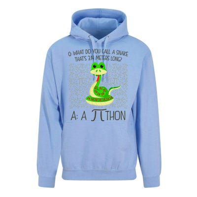 Funny Python Snake Pi Day Unisex Surf Hoodie