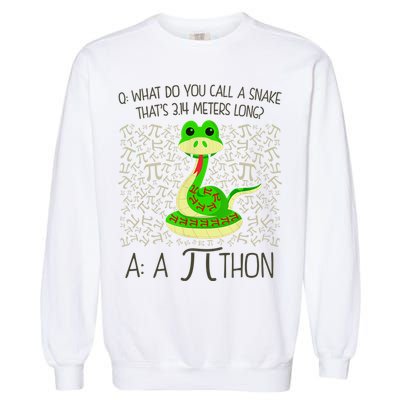 Funny Python Snake Pi Day Garment-Dyed Sweatshirt