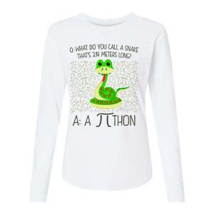 Funny Python Snake Pi Day Womens Cotton Relaxed Long Sleeve T-Shirt