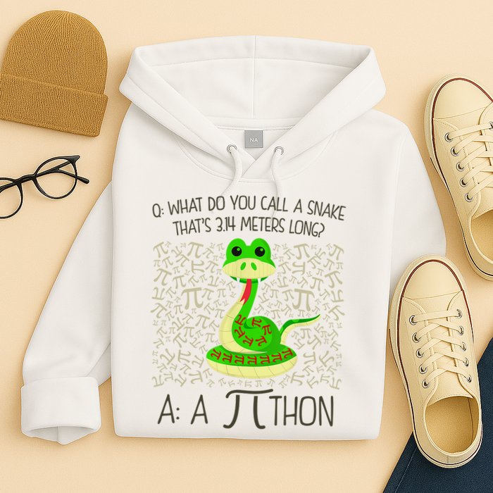 Funny Python Snake Pi Day Hoodie