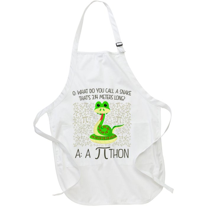 Funny Python Snake Pi Day Full-Length Apron With Pockets