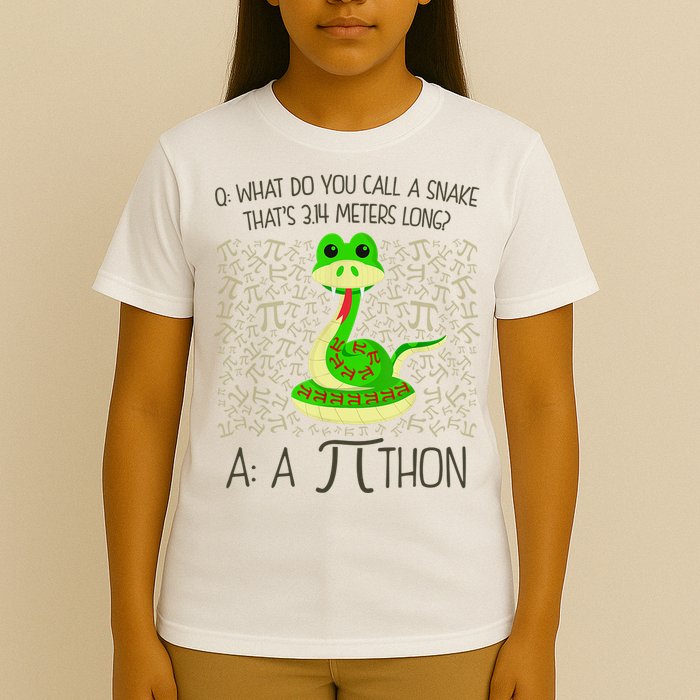 Funny Python Snake Pi Day T-Shirt
