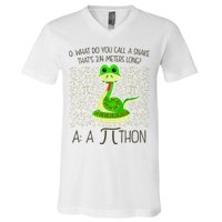 Funny Python Snake Pi Day V-Neck T-Shirt