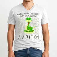 Funny Python Snake Pi Day V-Neck T-Shirt