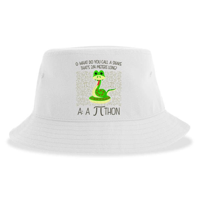 Funny Python Snake Pi Day Sustainable Bucket Hat
