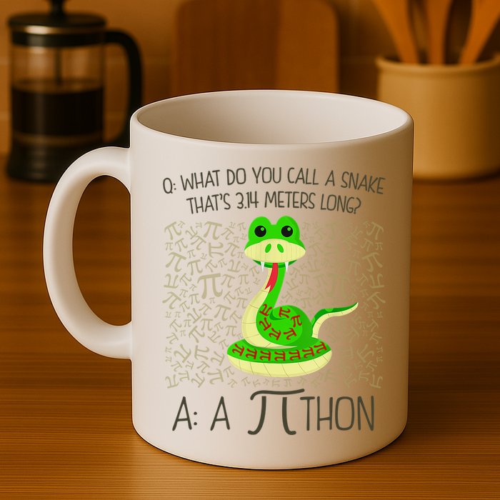 Funny Python Snake Pi Day Coffee Mug