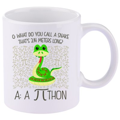 Funny Python Snake Pi Day 11oz C Handle Ceramic Mug