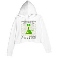 Funny Python Snake Pi Day Crop Fleece Hoodie