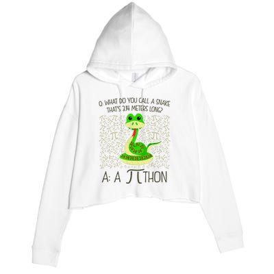 Funny Python Snake Pi Day Crop Fleece Hoodie