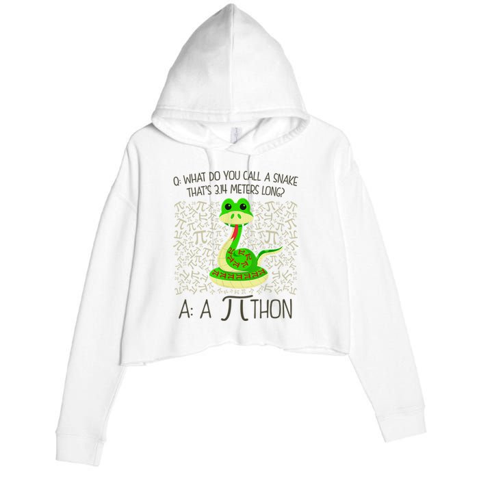 Funny Python Snake Pi Day Crop Fleece Hoodie