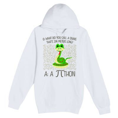 Funny Python Snake Pi Day Premium Pullover Hoodie
