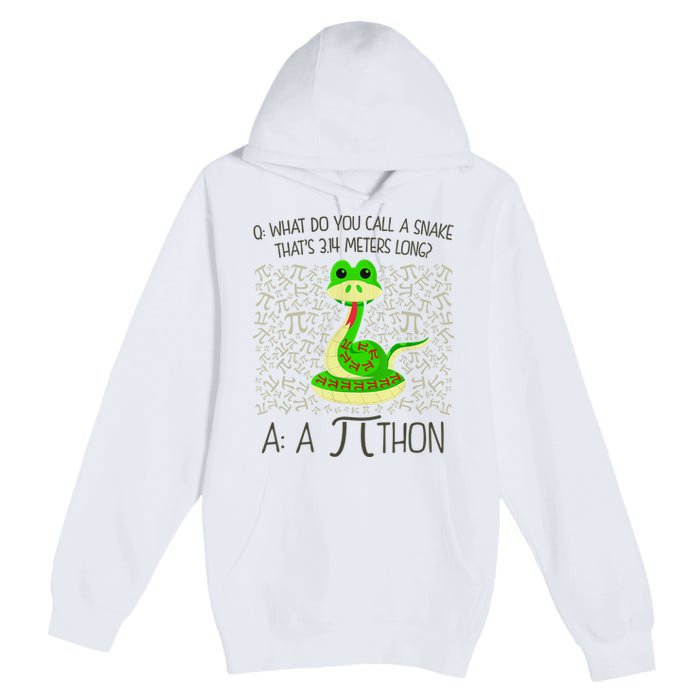 Funny Python Snake Pi Day Premium Pullover Hoodie