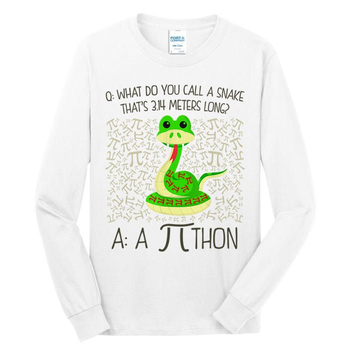 Funny Python Snake Pi Day Tall Long Sleeve T-Shirt
