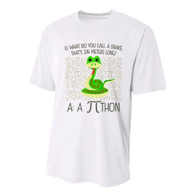 Funny Python Snake Pi Day Youth Performance Sprint T-Shirt