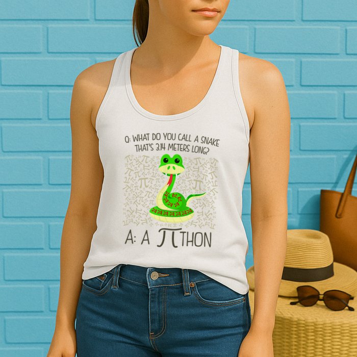 Funny Python Snake Pi Day Womens Tank Top