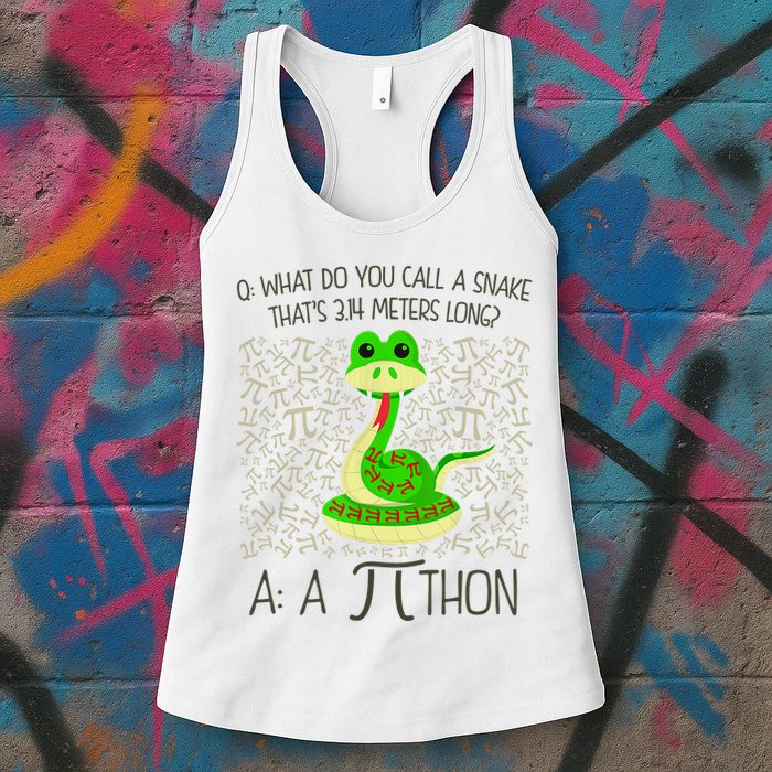 Funny Python Snake Pi Day Womens Tank Top