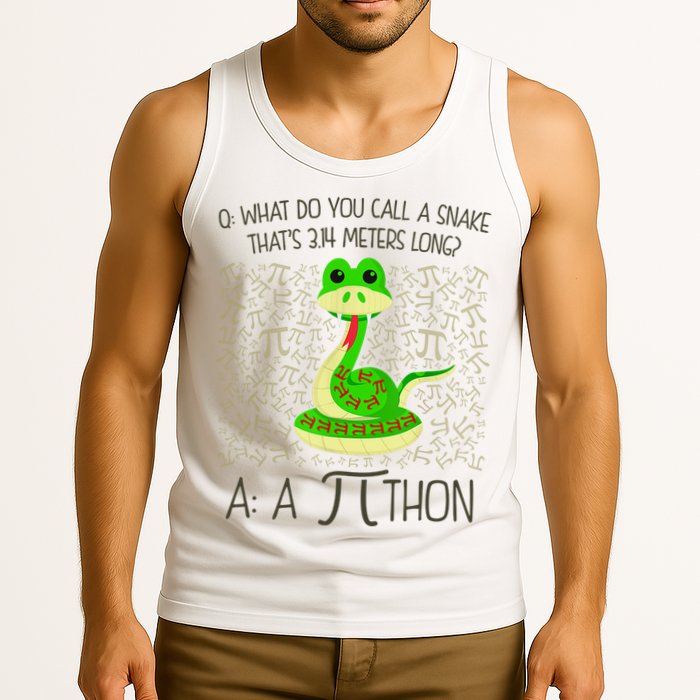Funny Python Snake Pi Day Tank Top