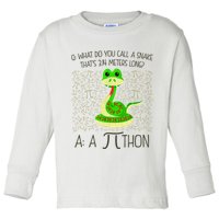 Funny Python Snake Pi Day Toddler Long Sleeve Shirt