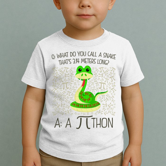 Funny Python Snake Pi Day Toddler T-Shirt