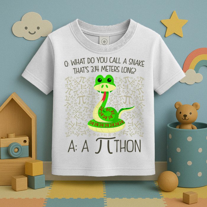 Funny Python Snake Pi Day Toddler T-Shirt