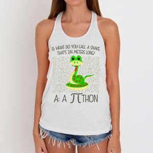 Funny Python Snake Pi Day Women's Knotted Racerback Tank