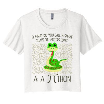 Funny Python Snake Pi Day Women's Crop Top Tee