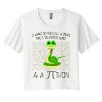 Funny Python Snake Pi Day Women's Crop Top Tee