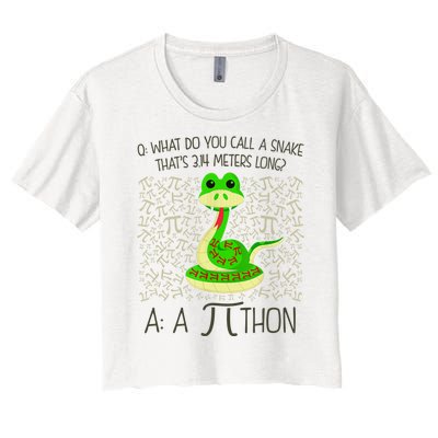 Funny Python Snake Pi Day Women's Crop Top Tee