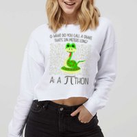 Funny Python Snake Pi Day Cropped Pullover Crew
