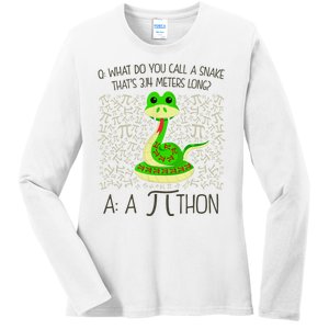 Funny Python Snake Pi Day Ladies Long Sleeve Shirt