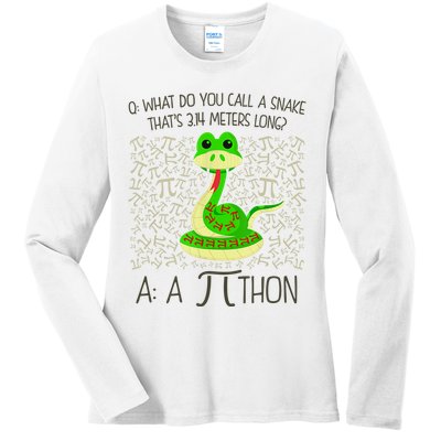Funny Python Snake Pi Day Ladies Long Sleeve Shirt